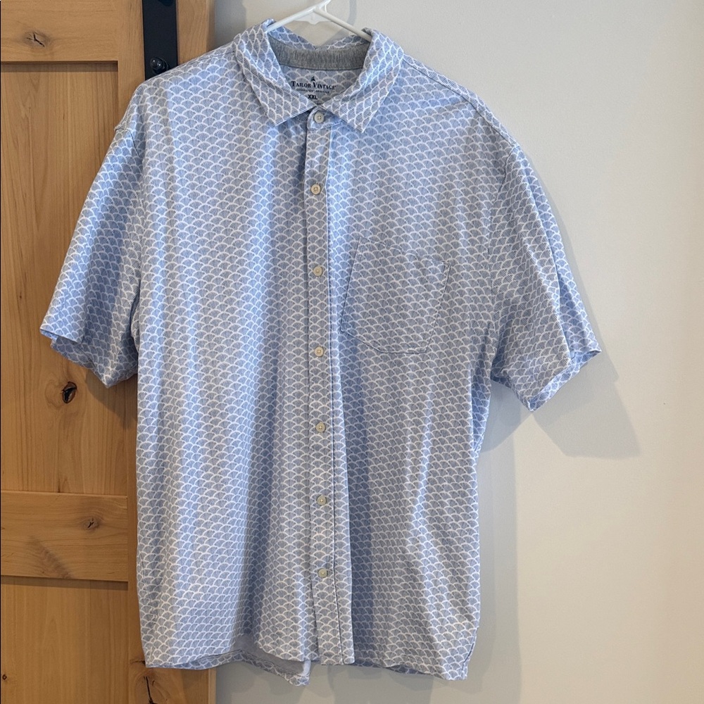 Tailor Vintage Light Blue Geometric Shirt